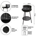 Kolgrill med justerbart runt galler Ø 38 cm Grato Modell