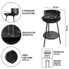Kolgrill med justerbart runt galler Ø 38 cm Grato Modell