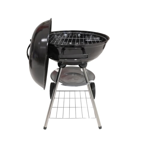 Kolgrill BBQ rund i stål med lock och hjul Torka Kampanj