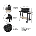 Kolgrill med hjul och justerbar grill 48x28 cm Noxor Katalog