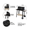 Kolgrill med hjul och justerbar grill 48x28 cm Noxor Katalog