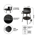 Pipra rund kolgrill med justerbart grillgaller Ø 48 cm och hjul Modell