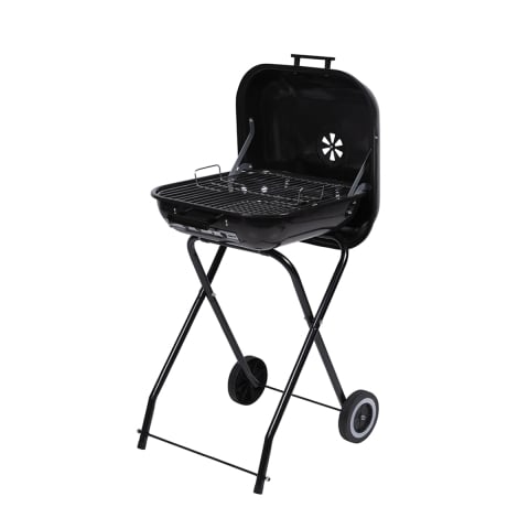 Kolgrill med hjul och lock 49x83x47 cm Toska Kampanj