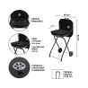 Kolgrill med hjul och lock 49x83x47 cm Toska Modell