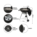Rund kolgrill 55cm med lock och hjul Ardena Val