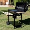 Kolgrill med lock, hjul och 2 trähyllor Matambre Försäljning