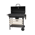 Kolgrill med lock, hjul och 2 trähyllor Matambre Bestånd