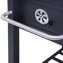 Kolgrill med lock, justerbar grillgaller och hjul Grilla Mått