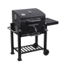 Kolgrill med lock, justerbar grillgaller och hjul Grilla Erbjudande