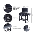Kolgrill med lock, justerbar grillgaller och hjul Grilla Inköp