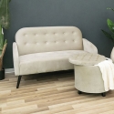 2-sits soffa i tyg med vintage sammetseffekt i taupe Zelto Kampanj