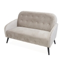 2-sits soffa i tyg med vintage sammetseffekt i taupe Zelto Rea