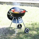 Kolgrill BBQ rund i stål med lock och hjul Torka Försäljning