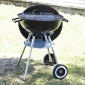 Kolgrill BBQ rund i stål med lock och hjul Torka Rea