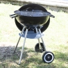 Kolgrill BBQ rund i stål med lock och hjul Torka Rea
