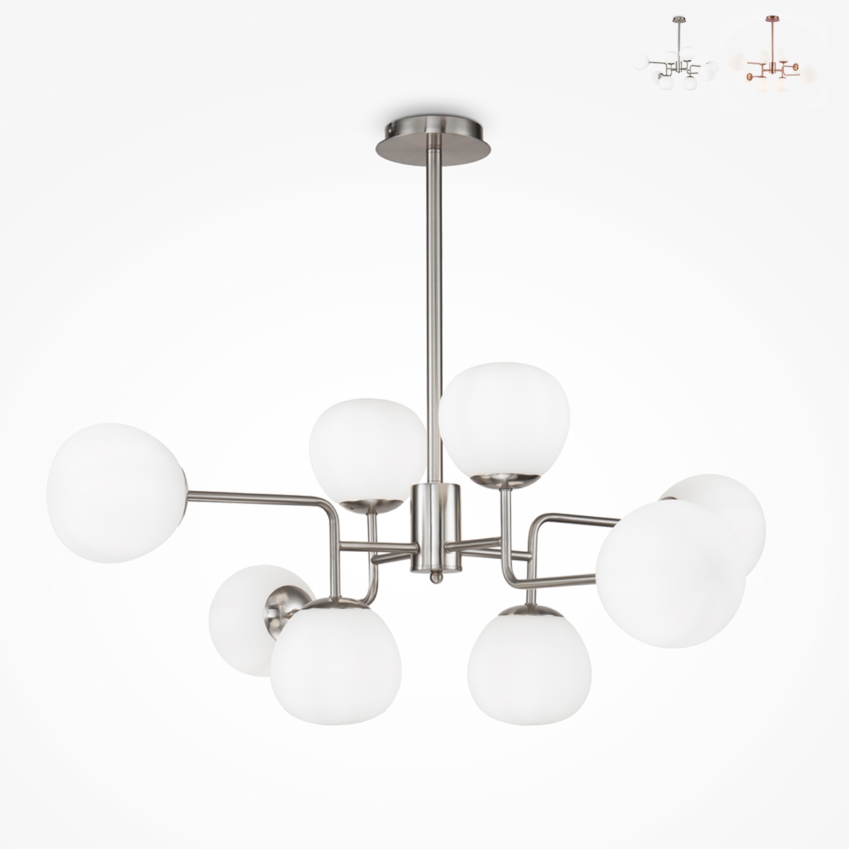 Modern pendellampa 8 sfärer vitt glas vardagsrum Erich Maytoni Försäljning Modern pendellampa 8 sfärer vitt glas vardagsrum Erich Maytoni Försäljning