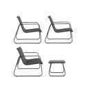 Modern loungeset för trädgården, soffa, 2 fåtöljer och bord, Bizzotto Gonzalo Inköp