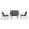 Modern loungeset för trädgården, soffa, 2 fåtöljer och bord, Bizzotto Gonzalo Rea