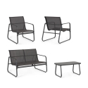 Modern loungeset för trädgården, soffa, 2 fåtöljer och bord, Bizzotto Gonzalo 
