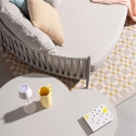 Rektangulär matta 160x230 utomhus inomhus beige guld Bizzotto Marcel Rea