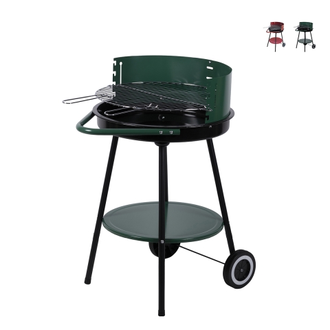 Kolgrill med hjul och justerbart runt galler Ø 48 cm Kivra Kampanj