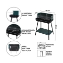 Kolgrill med justerbart galler 58x38xh82cm Grilza Val