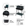 Kolgrill med justerbart galler 58x38xh82cm Grilza Val