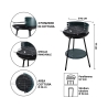 Rund kolgrill Ø 42 cm med höjdjusterbar galler Zafro Egenskaper