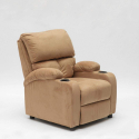 Fåtölj Relax Recliner Med Fotstöd I Sammet Mikrofiber Laura