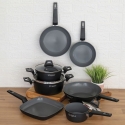 Set med 2 stekpannor i aluminium med non-stick keramisk beläggning Berlino Försäljning