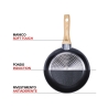 Set med 2 svarta non-stick aluminiumpannor med trähandtag Fuji Bestånd