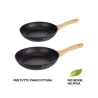 Set med 2 svarta non-stick aluminiumpannor med trähandtag Fuji Erbjudande