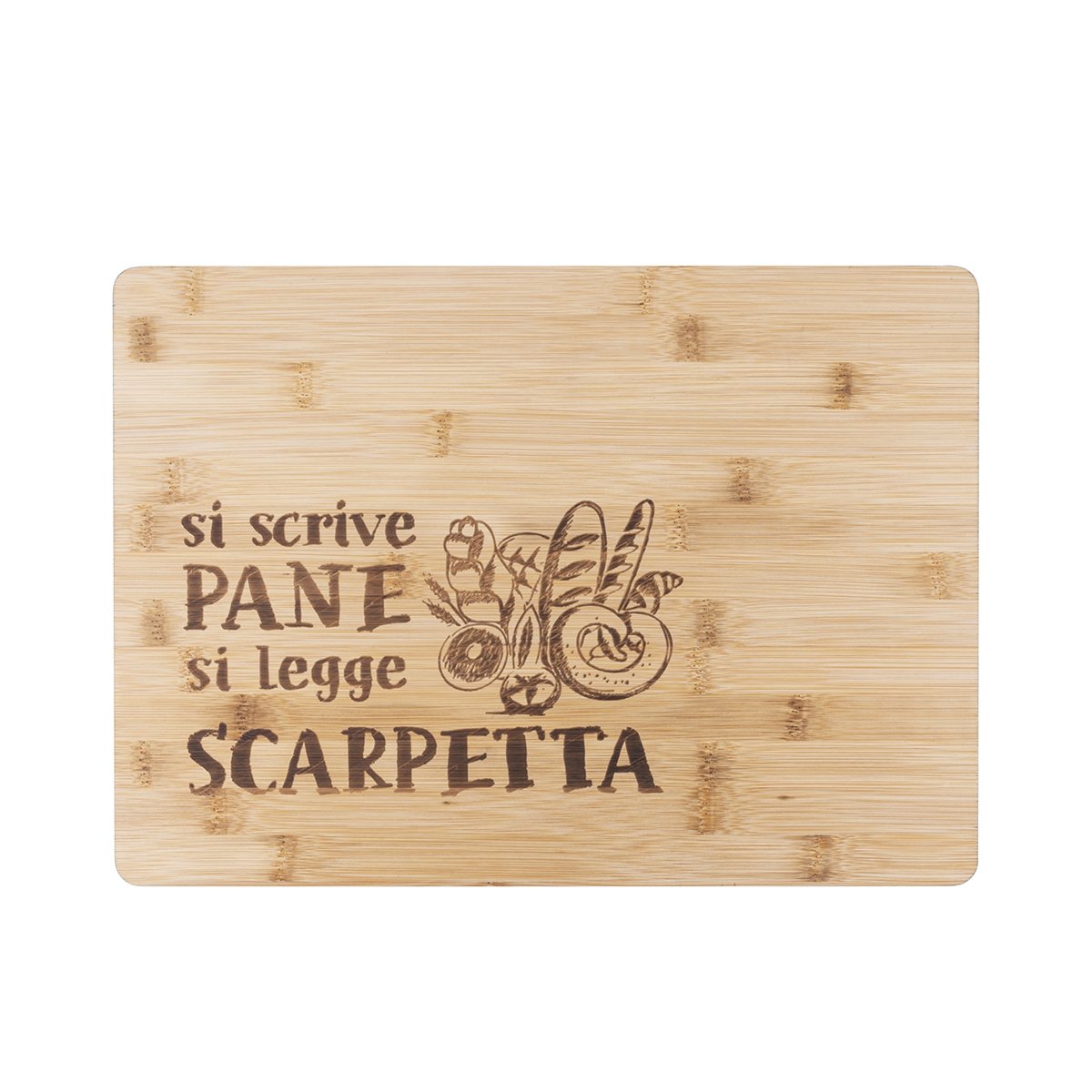 Skärbräda i trä 39x28cm Si scrive pane, si legge scarpetta Kampanj Skärbräda i trä 39x28cm Si scrive pane, si legge scarpetta Kampanj