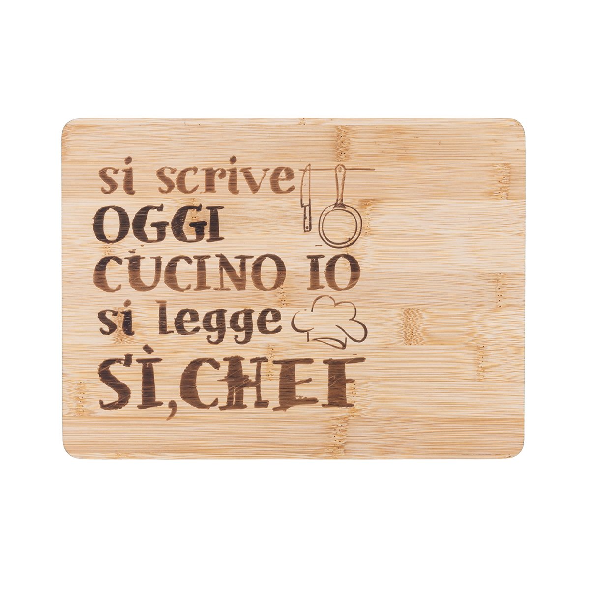Träskärbräda 27x20 cm Si scrive oggi cucino io, si legge Sì Chef Kampanj Träskärbräda 27x20 cm Si scrive oggi cucino io, si legge Sì Chef Kampanj