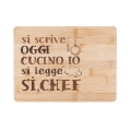 Träskärbräda 27x20 cm Si scrive oggi cucino io, si legge Sì Chef Kampanj