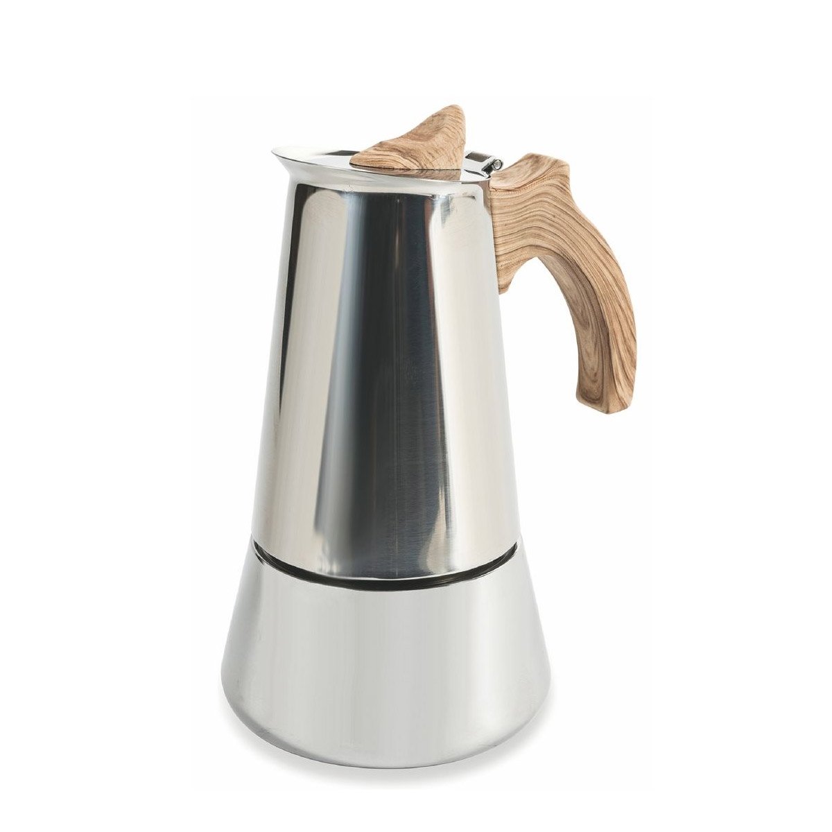 Espressobryggare 4 koppar i rostfritt stål med träeffekt handtag Riko Kampanj Espressobryggare 4 koppar i rostfritt stål med träeffekt handtag Riko Kampanj