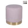 Cylindrisk designpuff i sammetsimitation med guldband Ostara Erbjudande