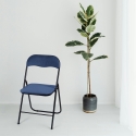 Set med 6 hopfällbara stolar med vadderad sits i sammetslook Pexis Försäljning