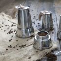 Moka kaffebryggare 2 koppar rostfritt stål träeffekt handtag Riko Försäljning