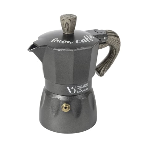 Klassisk espressobryggare för 1 kopp med träeffekt-handtag Buon Caffè Kampanj