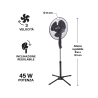 Golvfläkt, kryssbas 3 hastigheter 45 W 133 cm ArticFresh Rea