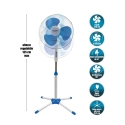 Golvfläkt, kryssbas 3 hastigheter 45 W 133 cm ArticFresh Mått