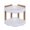 Aliva hörnhylla för dusch i trä med 2 plastplan 23x23x27cm Kampanj