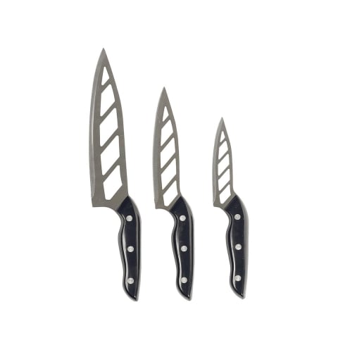 Set med 3 flerfunktionsknivar, stålblad, nitade handtag Tavina Kampanj