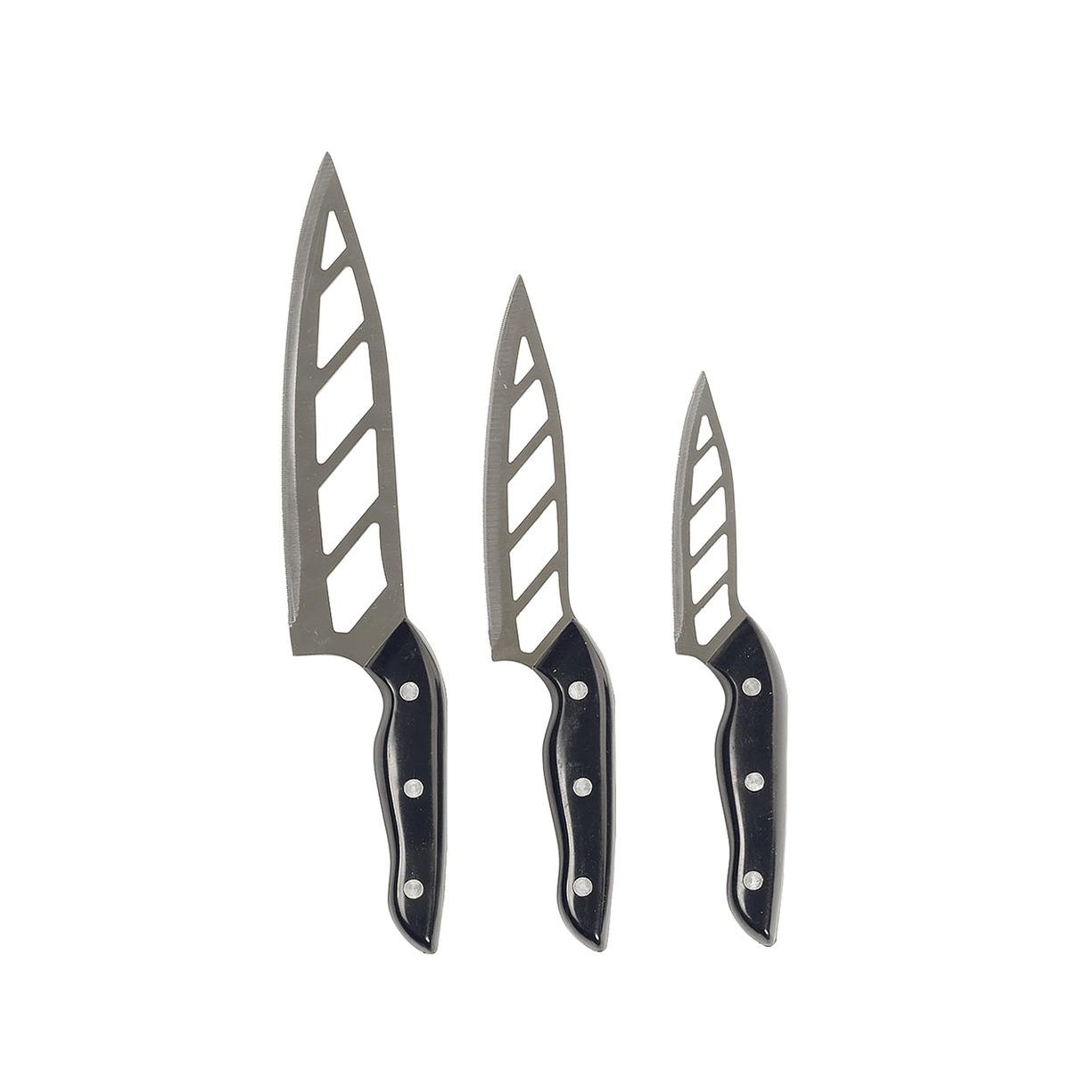 Set med 3 flerfunktionsknivar, stålblad, nitade handtag Tavina Kampanj Set med 3 flerfunktionsknivar, stålblad, nitade handtag Tavina Kampanj