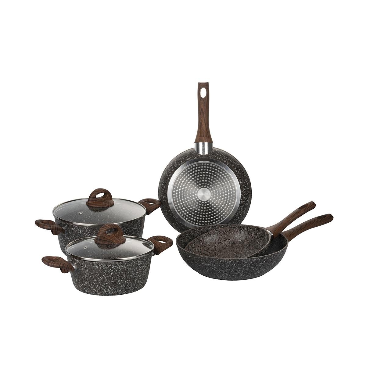 Kastrullset 7 delar non-stick träeffekt handtag Dakota Kampanj Kastrullset 7 delar non-stick träeffekt handtag Dakota Kampanj