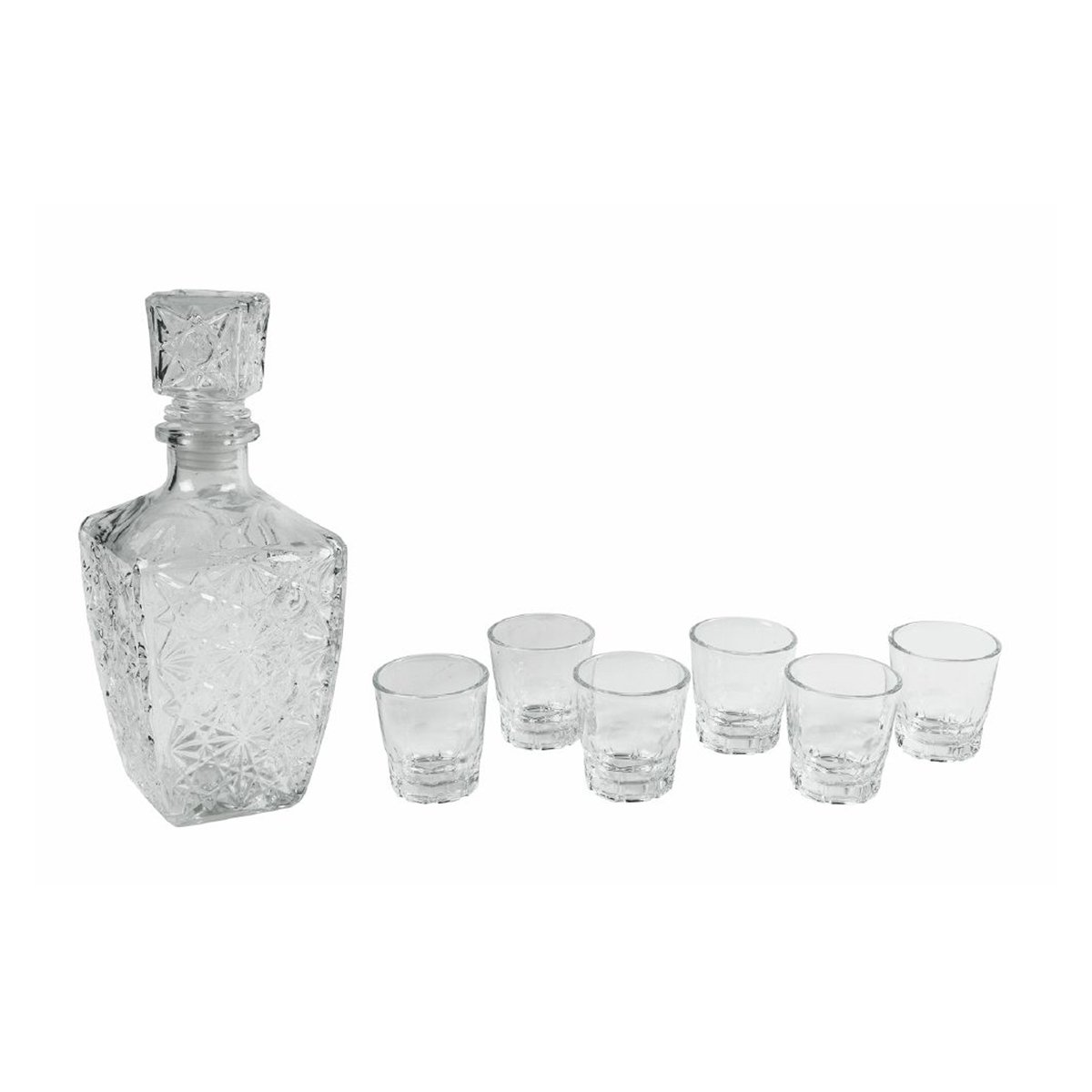 Set i glas för likörflaska + 6 glas Diamante Kampanj Set i glas för likörflaska + 6 glas Diamante Kampanj