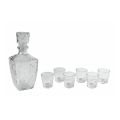 Set i glas för likörflaska + 6 glas Diamante Kampanj