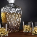 Set i glas för likörflaska + 6 glas Diamante Försäljning