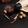 Provsmakningsset för vin med kork och korkskruv i stål och trä Lagaas Försäljning
